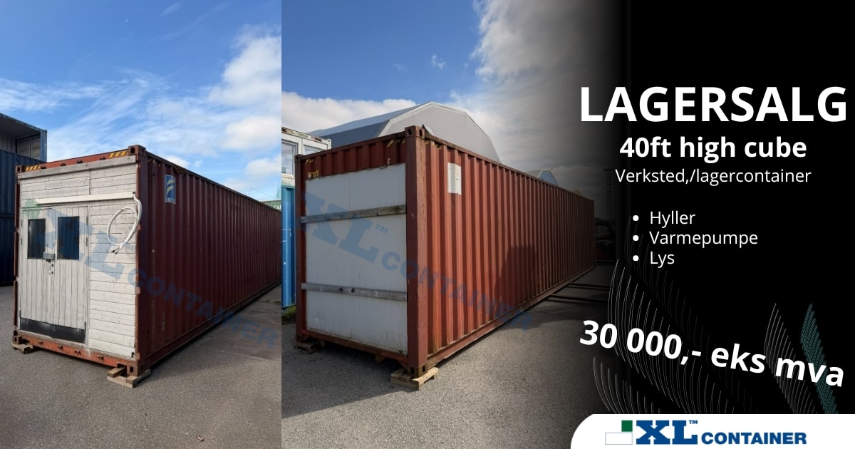 Facebook innlegg 40ft verksted